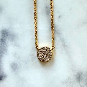 Elegant Diamond Circle Pendant Necklace